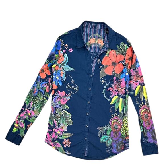 Desigual Maria Jose Floral Button Down Shirt - Picture 1 of 8